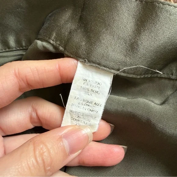 Joie Vtg Silk Green Low Rise Cargo Pants Size 27 Y2K Lightweight Natural Neutral - Picture 14 of 14